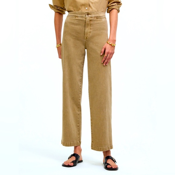MADEWELL The Emmett Wide-Leg Crop Pant: Welt Pocket Edition
